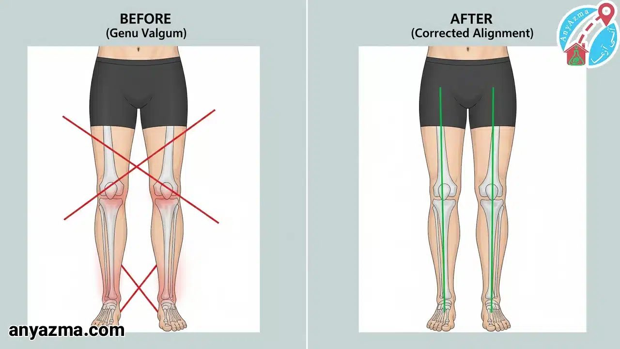 درمان انحراف زانو با فیزیوتراپی 