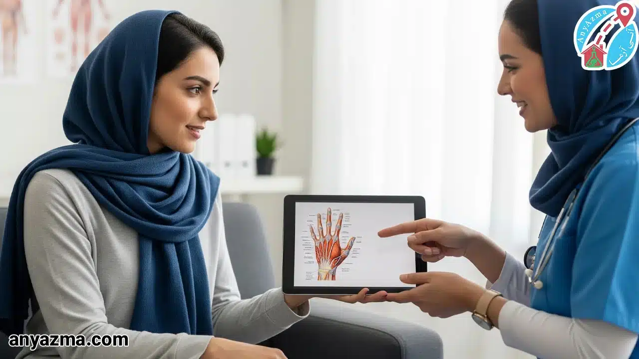 فیزیوتراپی دست در خانه