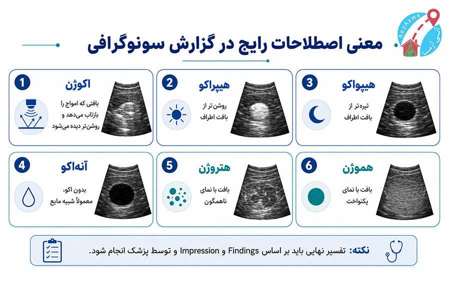 معنای اصطلاحات سونوگرافی