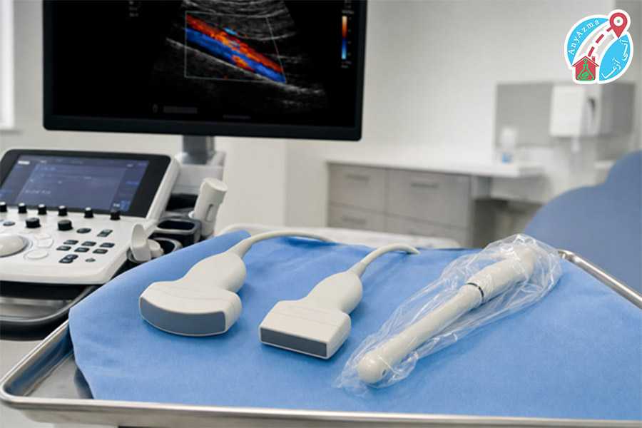 نمونهای از پروبهای شکمی خطی و داخلی و حالت داپلر