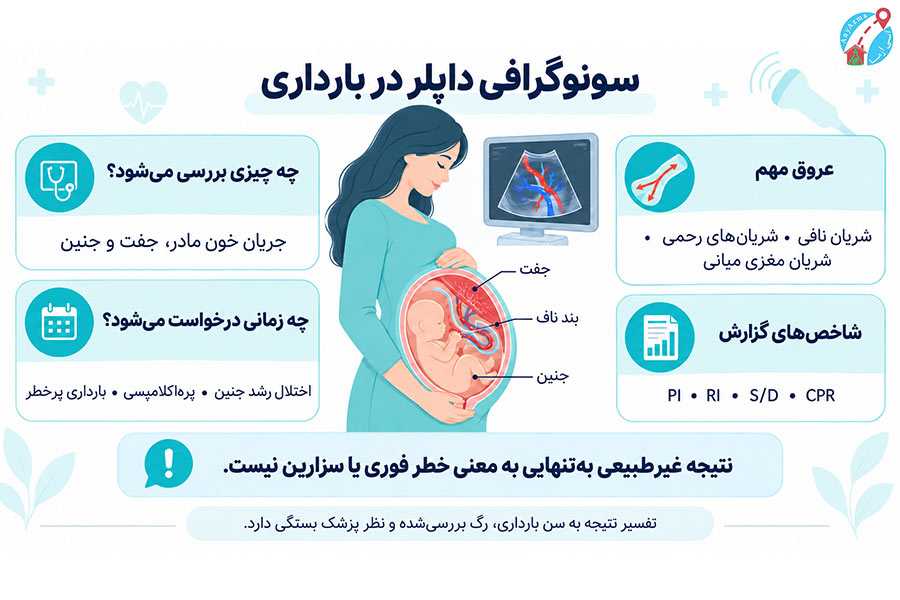 اینفوگرافی سونوگرافی داپلر در بارداری